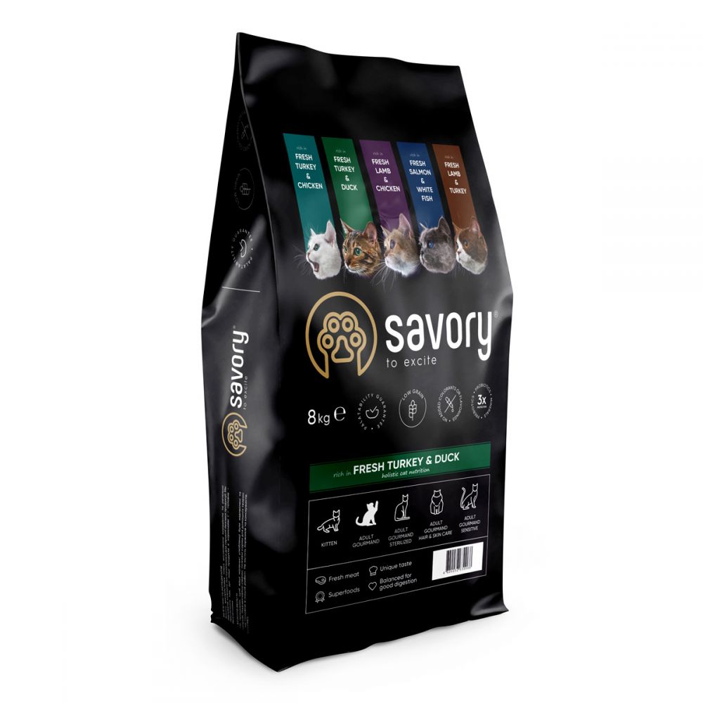 Savory Gourmand Fresh Turkey & Duck, 2,6 кг